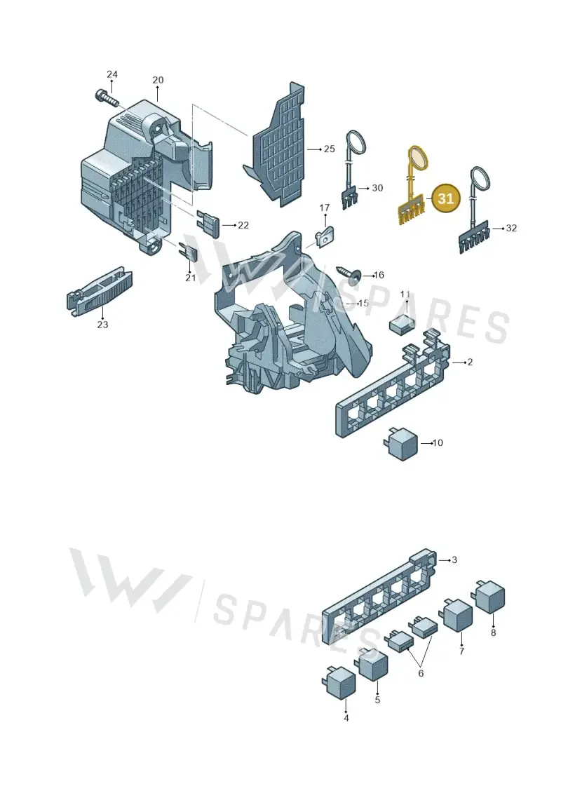 3C0937524L — Volkswagen Golf Cabriolet (2011-2016) diagram 718937000, position 31