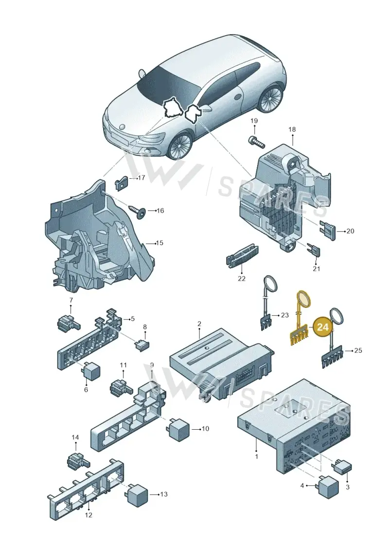 3C0937524L — Volkswagen Scirocco 2.0 (2014-2017) diagram 651937000, position 24