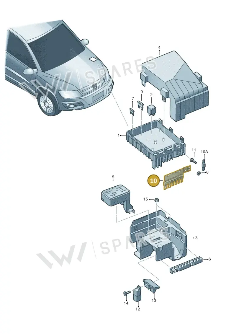 3C0937629D — Volkswagen Tiguan (2011-2018) diagram 719937200, position 10