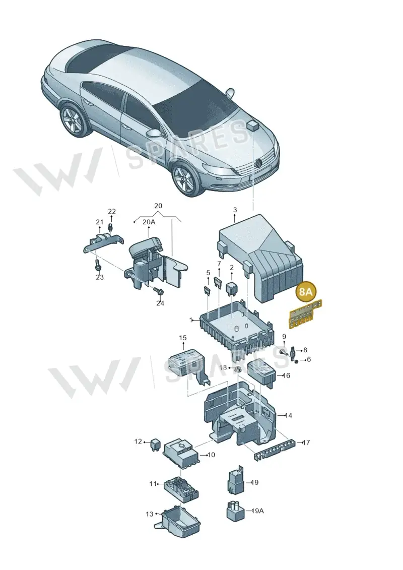 3C0937629D — Volkswagen Passat CC (2011-2016) diagram 737937200, position 8A