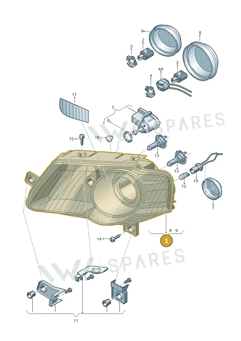 3C0941005AE — Volkswagen Passat estate (2008-2011) diagram 460941000, position 1