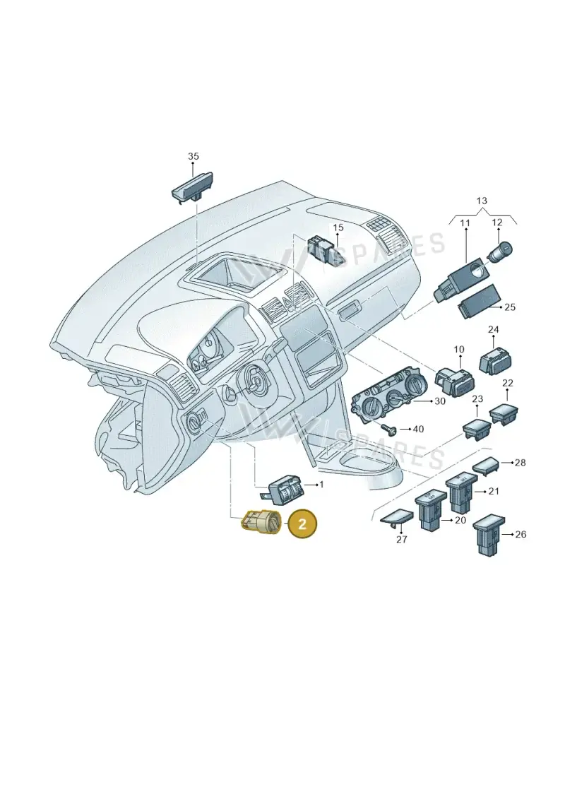 3C0941431BREH — Volkswagen Jetta             "USA"05> (2005-) diagram 409941500, position 2