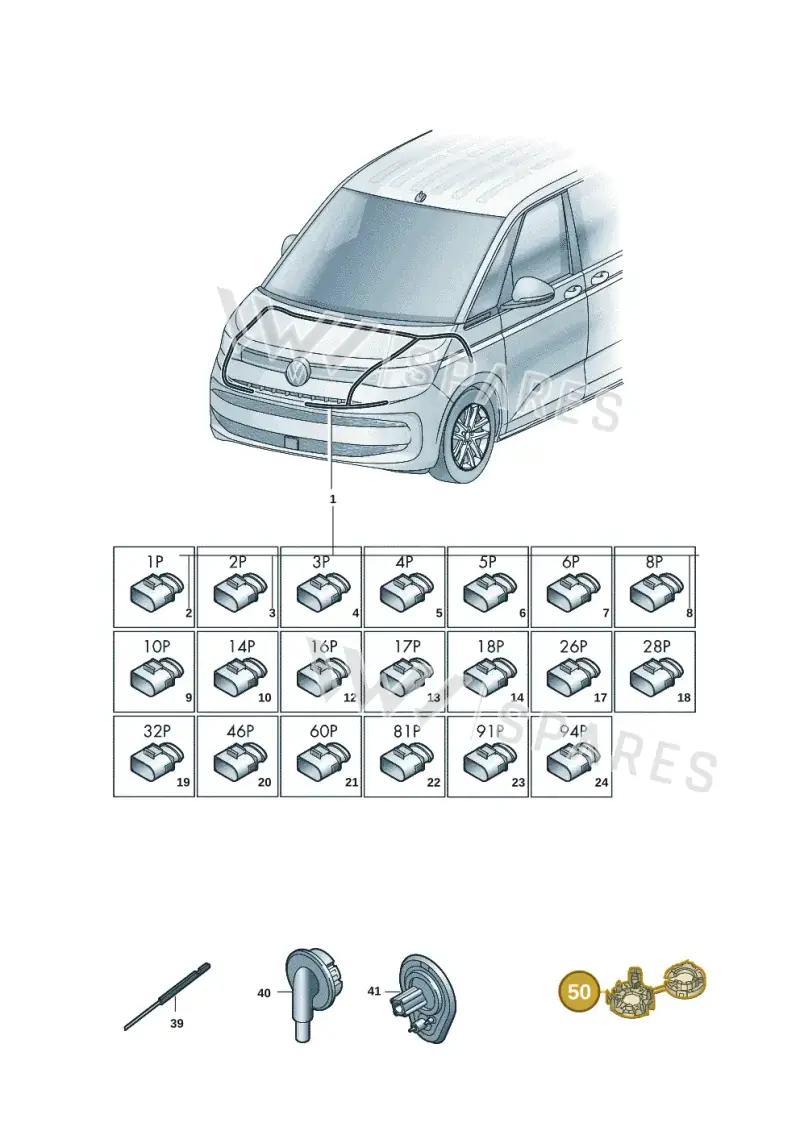 3C0971260A — Volkswagen Multivan (2021-) diagram 7t0971800, position 50