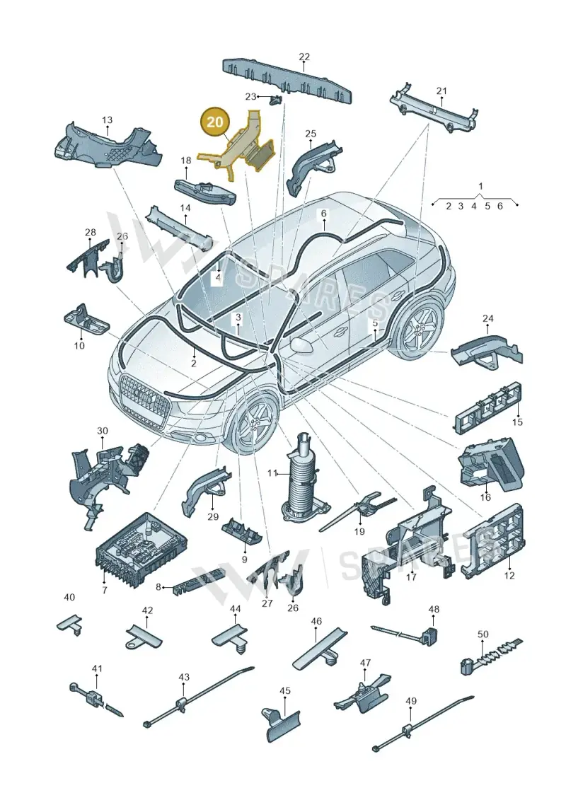 3C0971445C — Audi Q3 1.4 (2016-) diagram 728971800, position 20