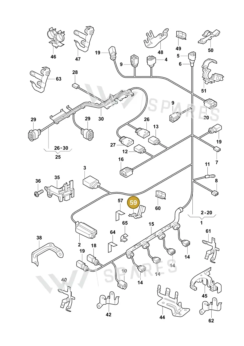 3C0971830 — Skoda Superb Ambition (2009-2015) diagram 671971100, position 59