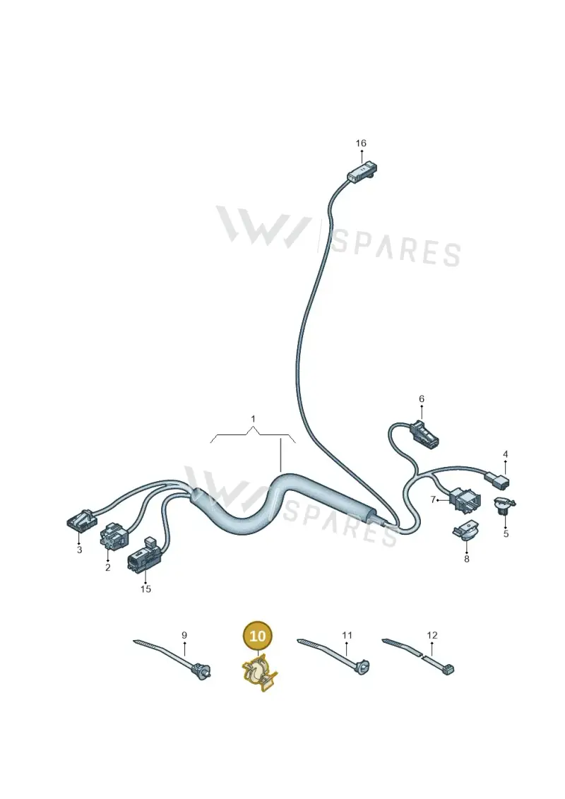 3C0971896B — Audi A1 Sportback (2018-2025) diagram 592882100, position 10