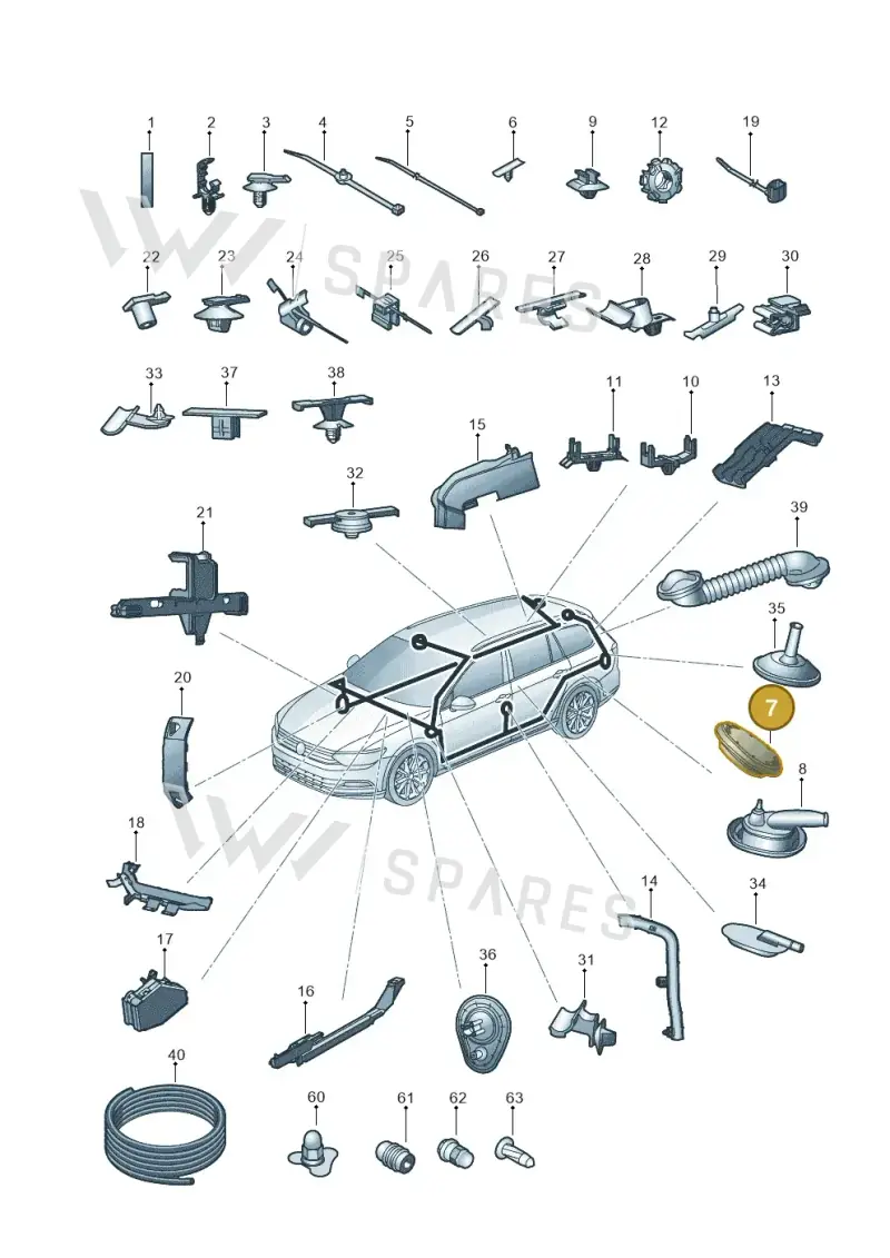 3C0971908 — Volkswagen Passat saloon (2014-2024) diagram 793971920, position 7