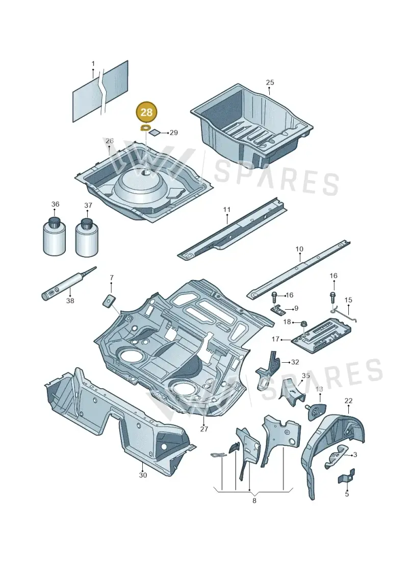 3C0971908C — Volkswagen Passat CC (2011-2016) diagram 460803500, position 28