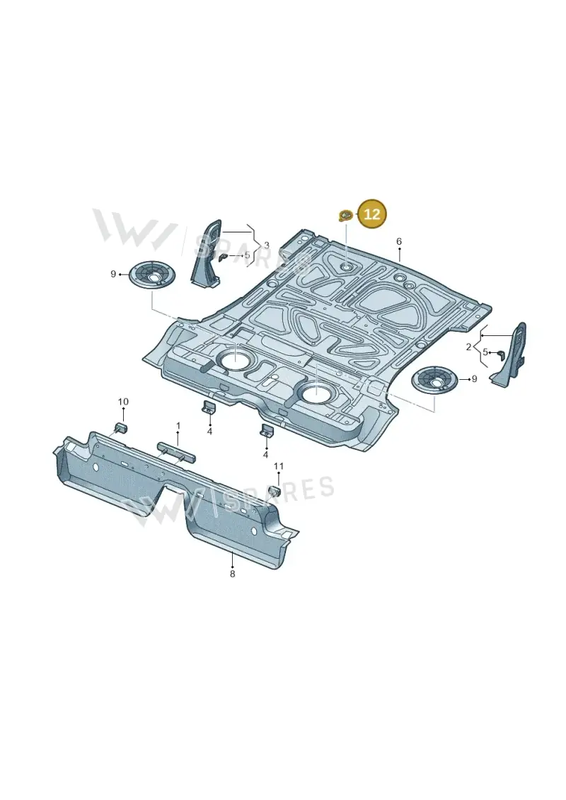 3C0971908C — Volkswagen Tiguan 4Motion (2011-2018) diagram 719803500, position 12