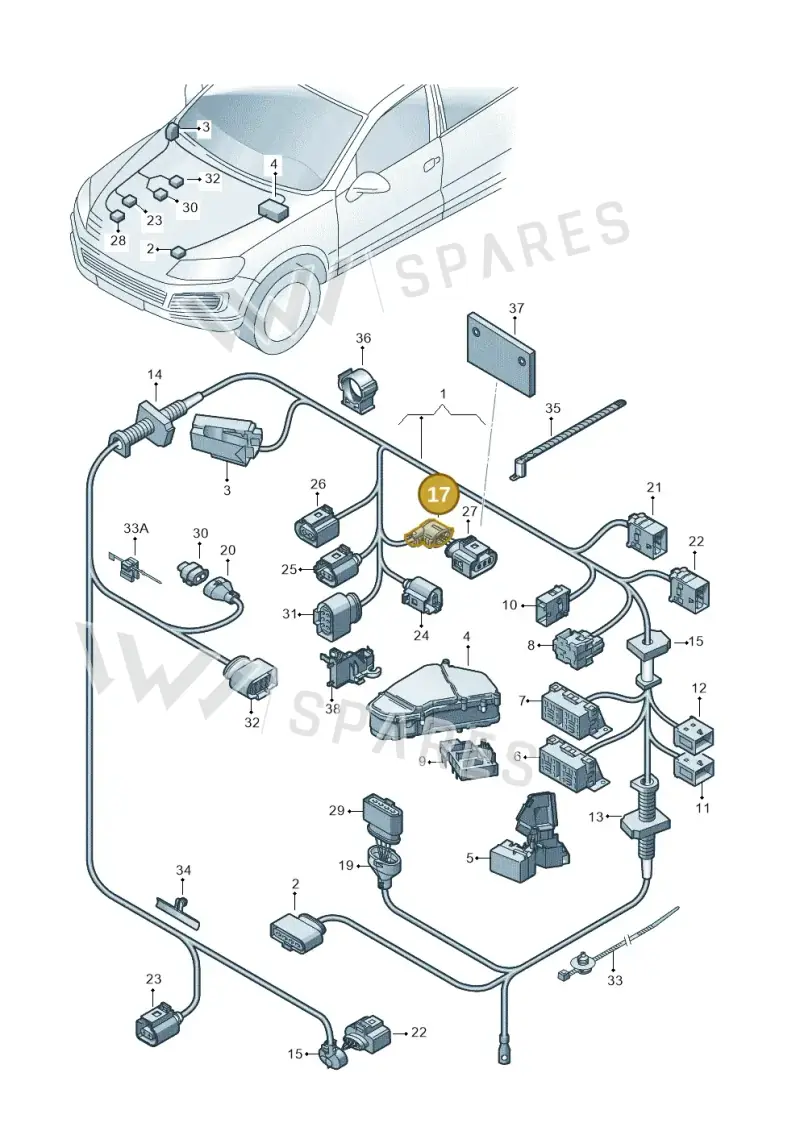3C0971921 — Volkswagen Touareg (2014-2018) diagram 693971220, position 17