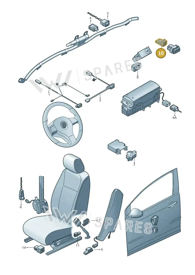 3C0972133 — Volkswagen Tiguan (2011-2018) diagram 649972250, position 10