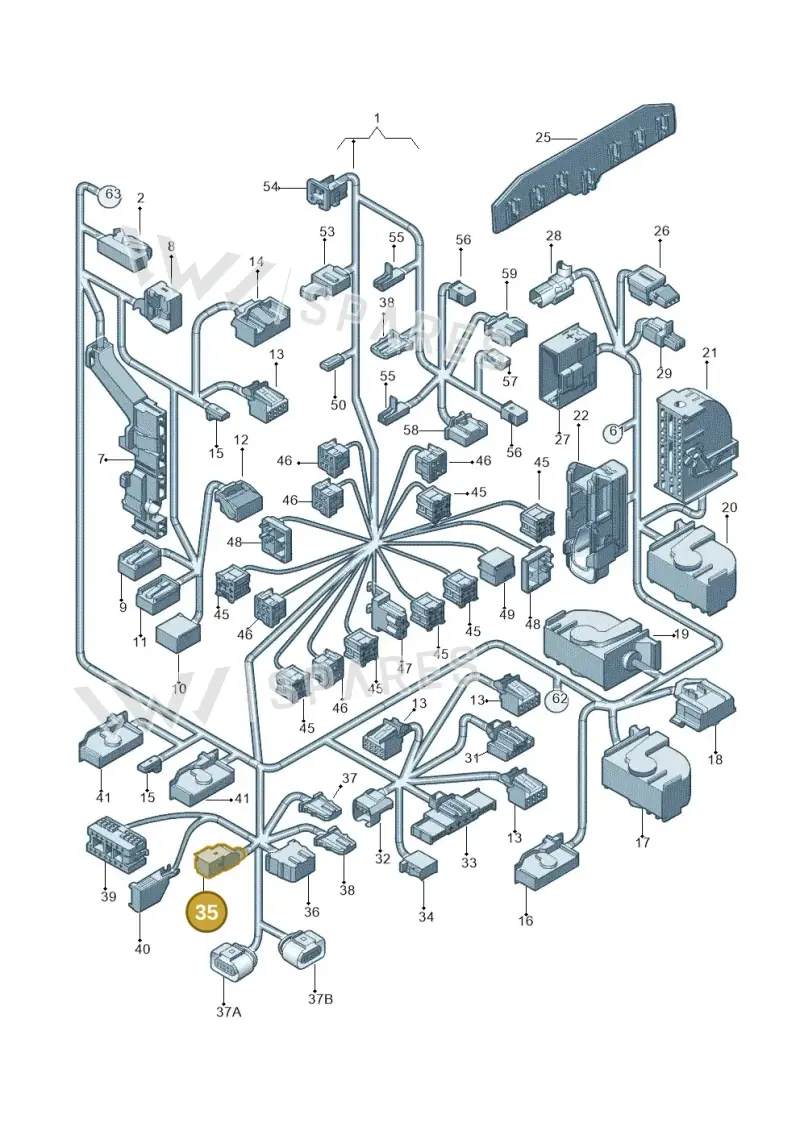 3C0972133 — Volkswagen Jetta (2013-2014) diagram 775971830, position 35