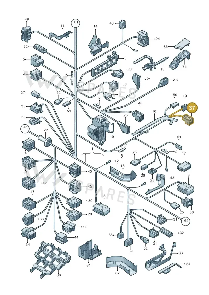 3C0972735 — Volkswagen Passat CC (2011-2016) diagram 460971830, position 37