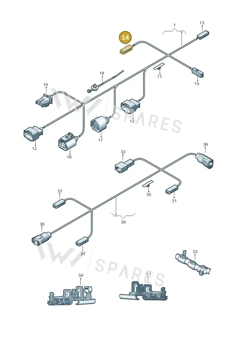 3C0973119A — Volkswagen Passat CC (2011-2016) diagram 737972850, position 14