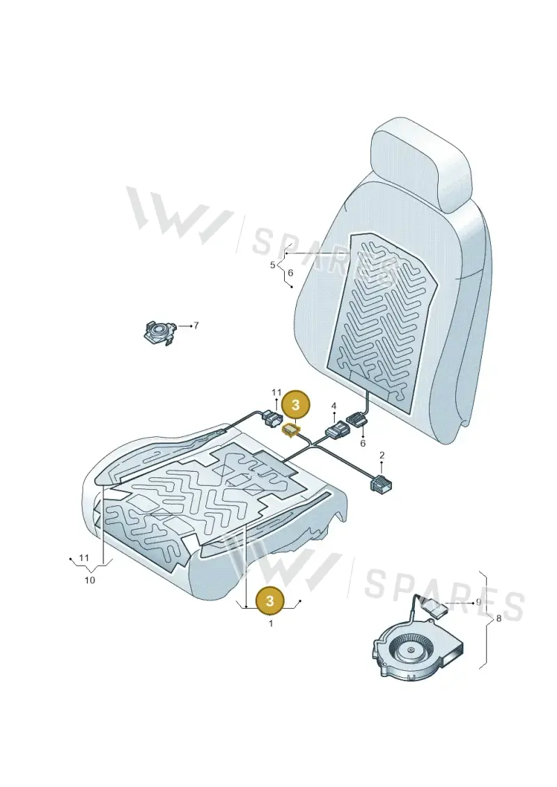 3C0973332A — Volkswagen Arteon (2017-2023) diagram 828963000, position 3