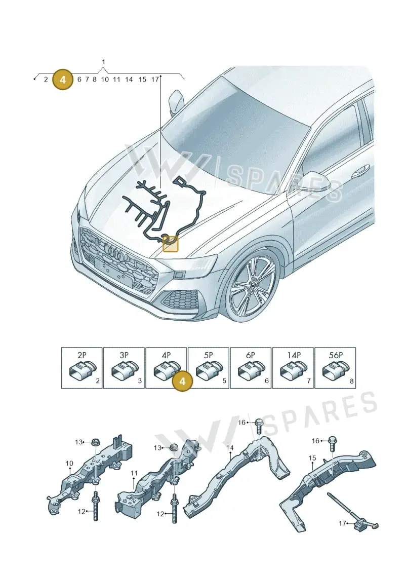 3C0973714 — Audi RS Q8 (2019-2025) diagram 595971200, position 4