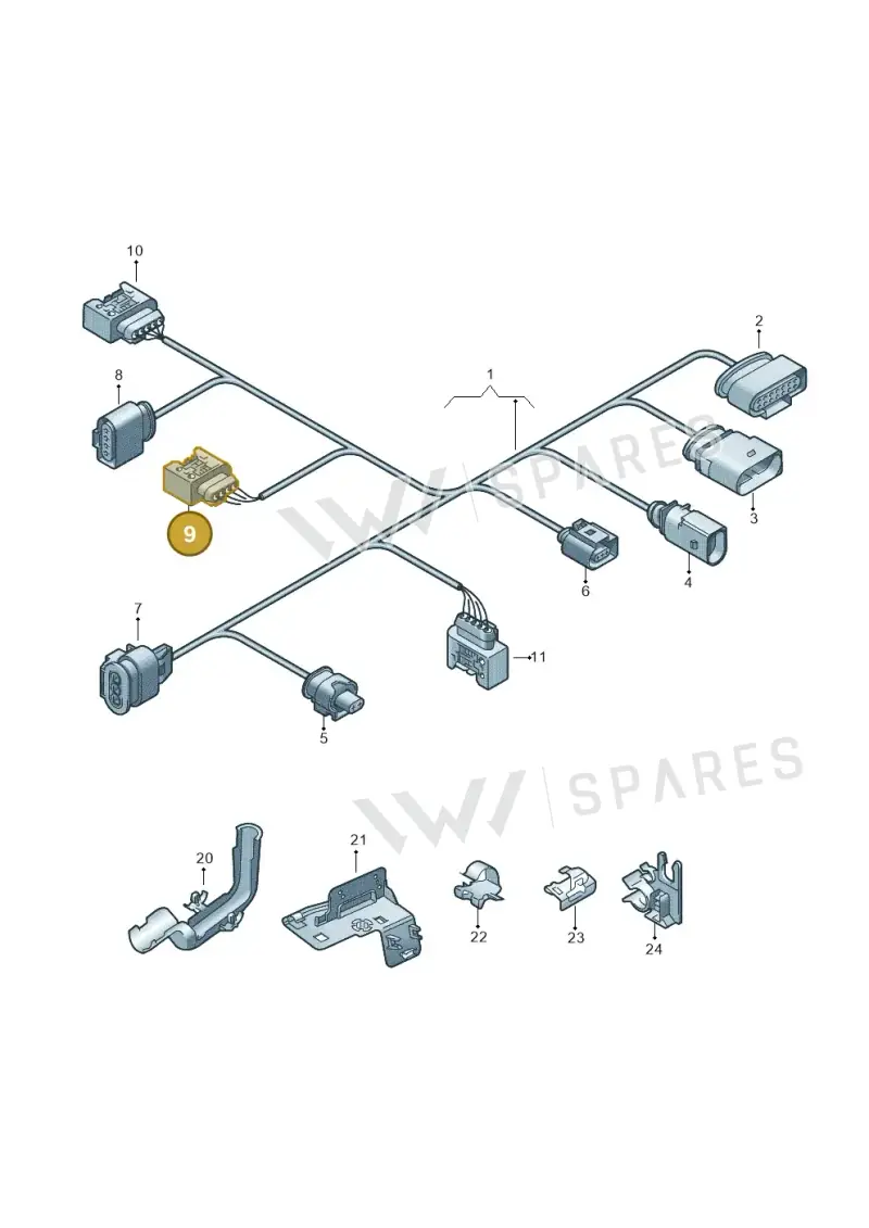 3C0973714 — Volkswagen Passat CC (2011-2016) diagram 656972080, position 9