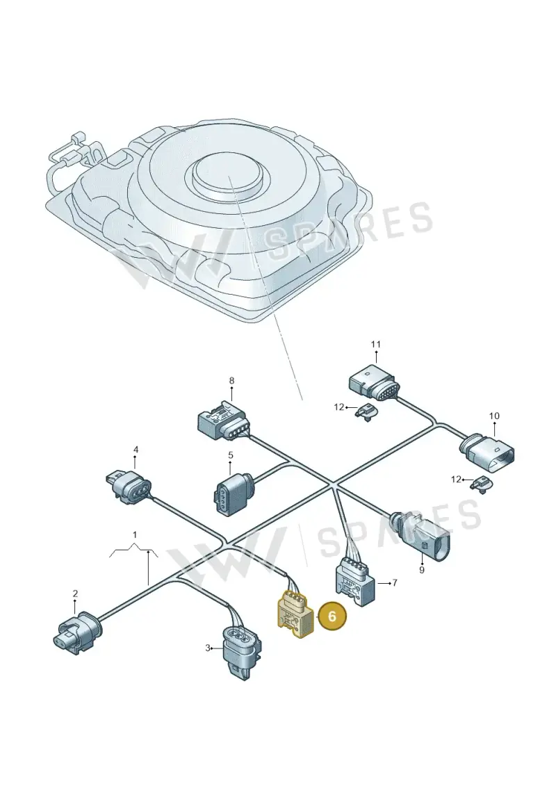 3C0973714 — Volkswagen Touareg (2014-2018) diagram 693971950, position 6