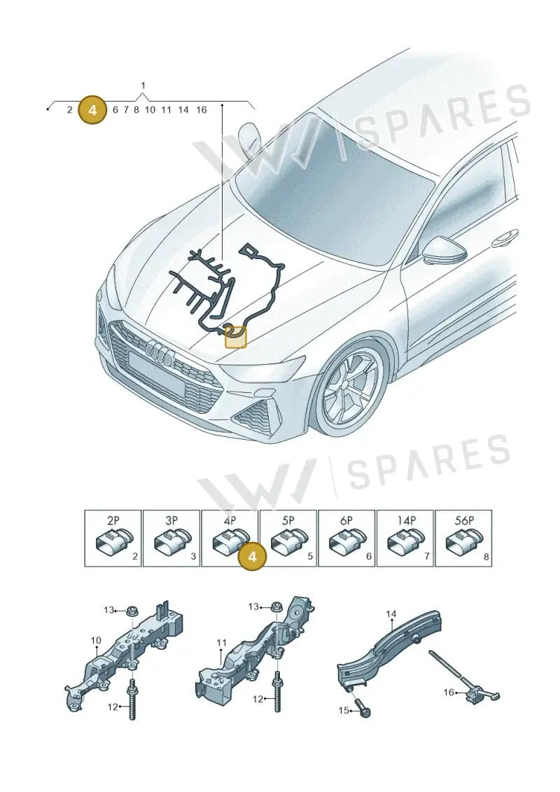 3C0973714 — Audi RS6 Avant (2019-2025) diagram 538971250, position 4