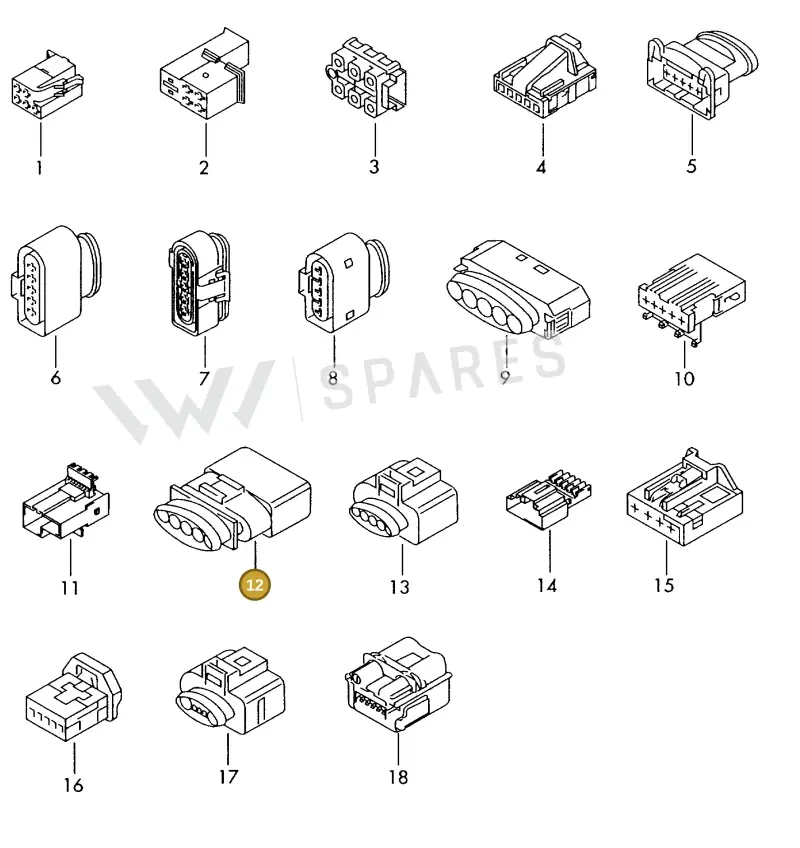 3C0973715 — Volkswagen 1J0 platform diagram 198970710, position 12