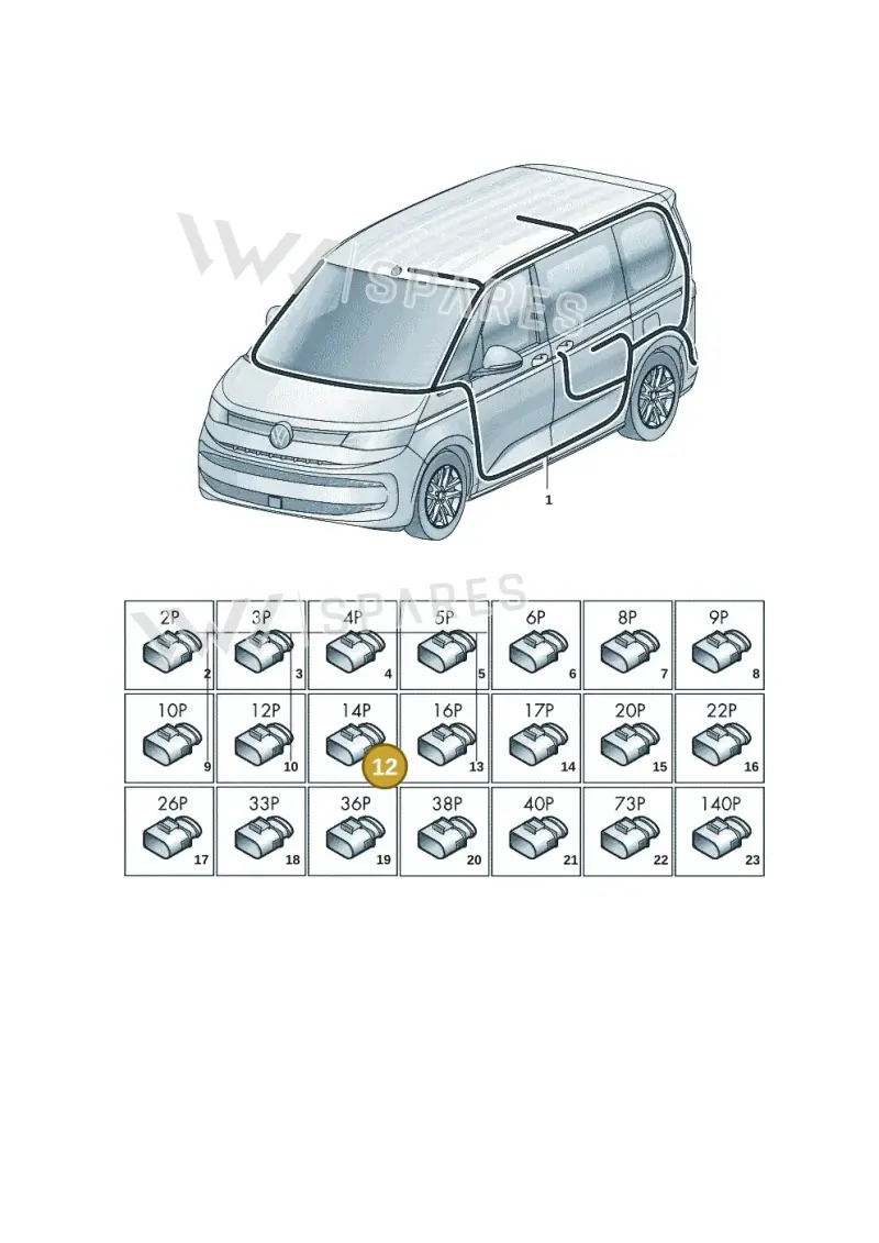 3C0973837 — Volkswagen Multivan (2021-) diagram 7t0972000, position 12