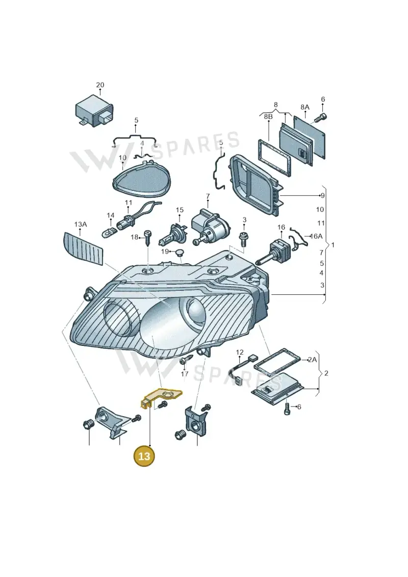 3C0998226 — Volkswagen Passat estate (2008-2011) diagram 460941200, position 13