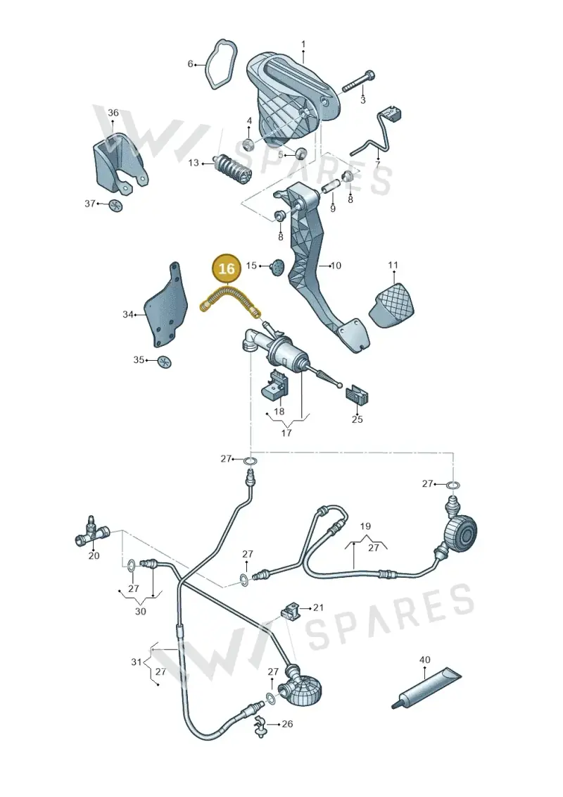 3C1721453B — Volkswagen Sharan BlueMotion (2015-2022) diagram 863721250, position 16