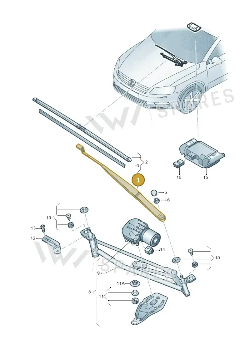 3C1955409C — Volkswagen Passat saloon (2010-2015) diagram 702955000, position 1