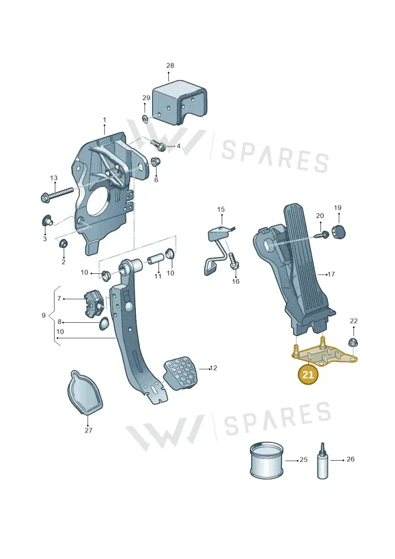 3C2721187C — Volkswagen Sharan BlueMotion (2015-2022) diagram 634721700, position 21