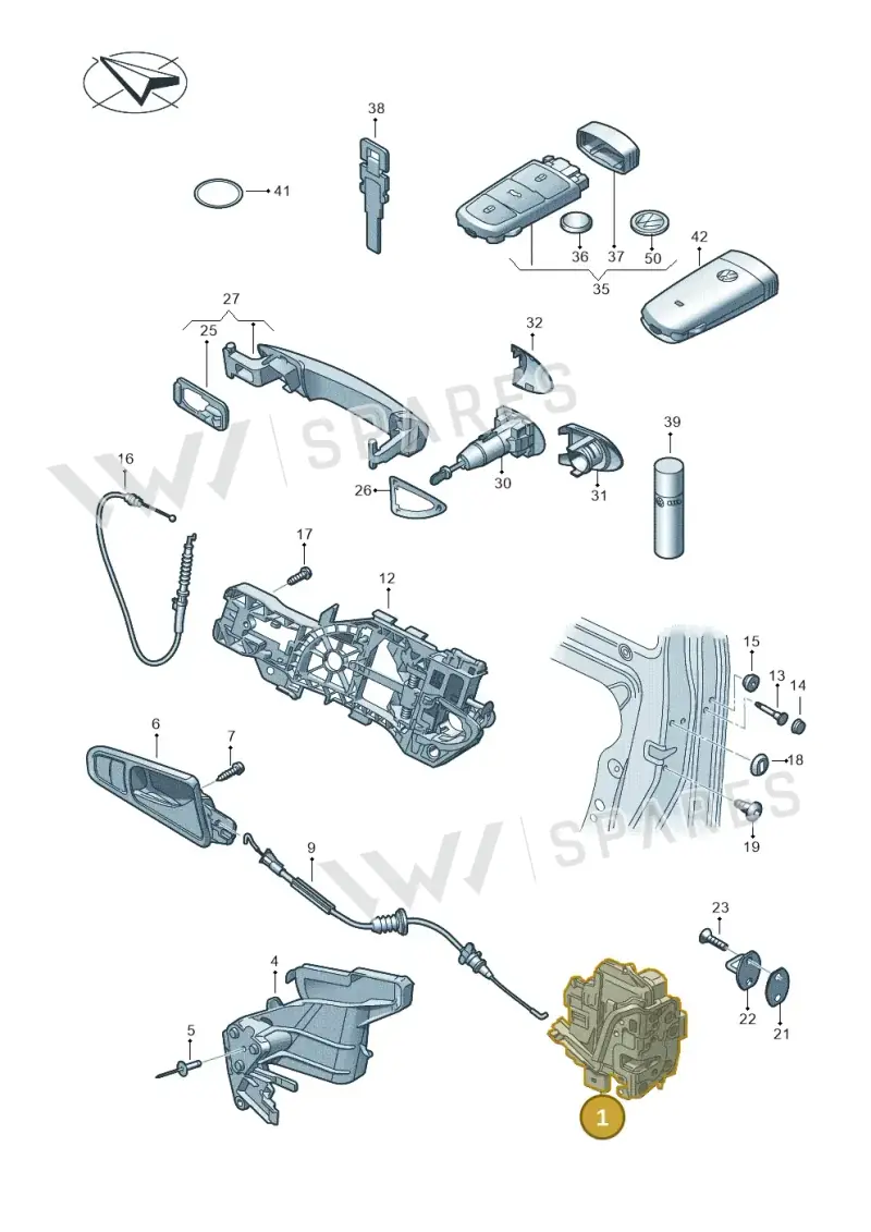 3C2837015B — Volkswagen Passat saloon (2010-2015) diagram 460837000, position 1