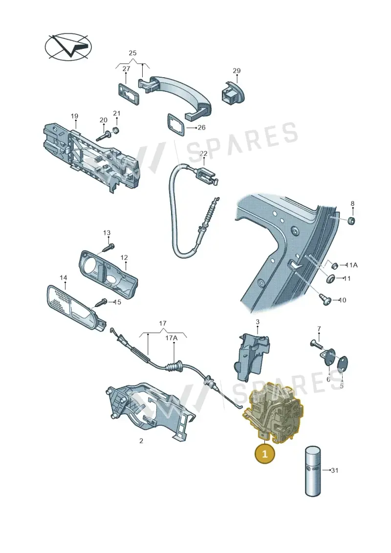 3C4839015A — Volkswagen TIGUAN                 08> (2007-) diagram 634839000, position 1