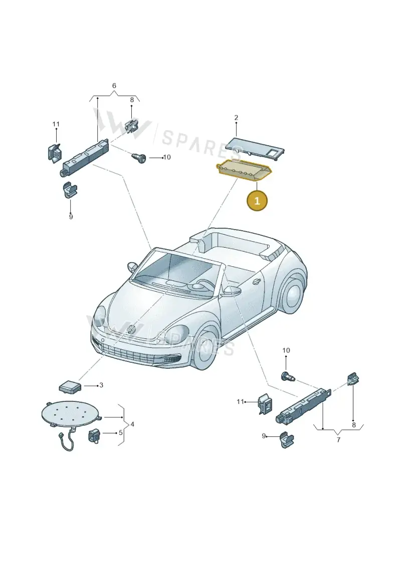 3C5035534F — Volkswagen New beetle cabriolet (2011-2016) diagram 716035100, position 1