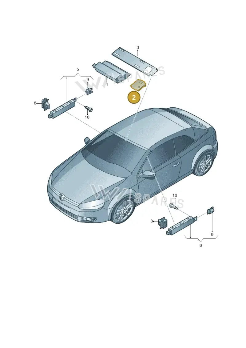 3C5035534F — Volkswagen Golf Cabriolet (2011-2016) diagram 718035100, position 2