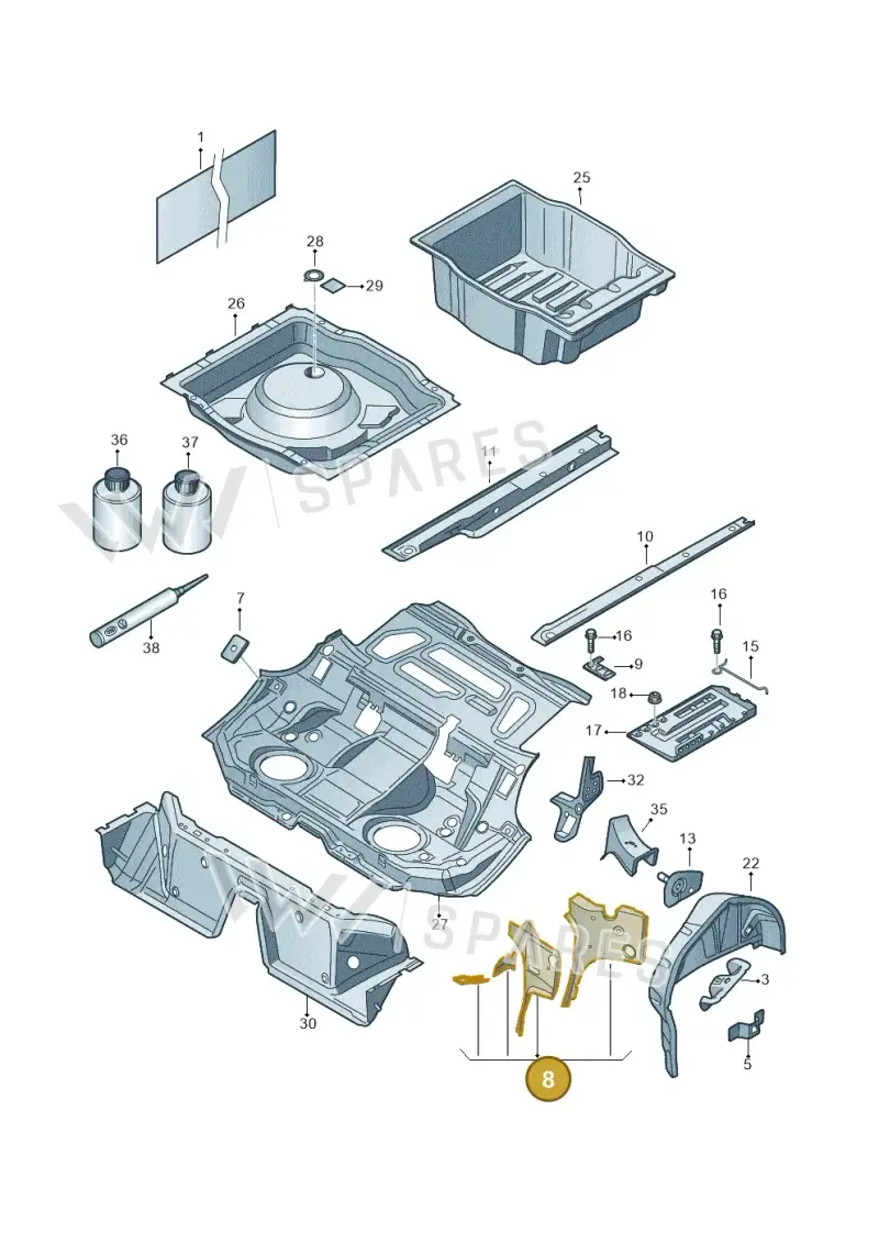 3C5802951A — Volkswagen Passat saloon (2010-2015) diagram 460803500, position 8
