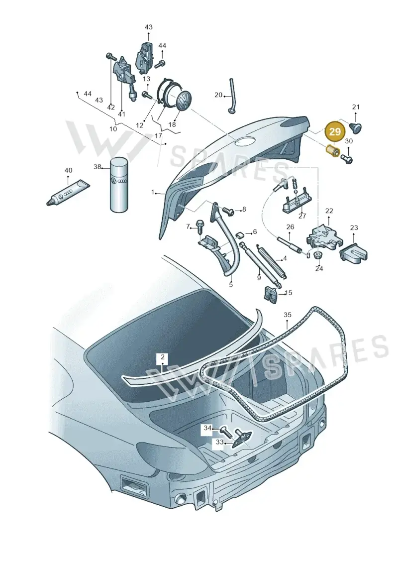 3C5827249 — Volkswagen Passat CC (2008-2012) diagram 645827100, position 29