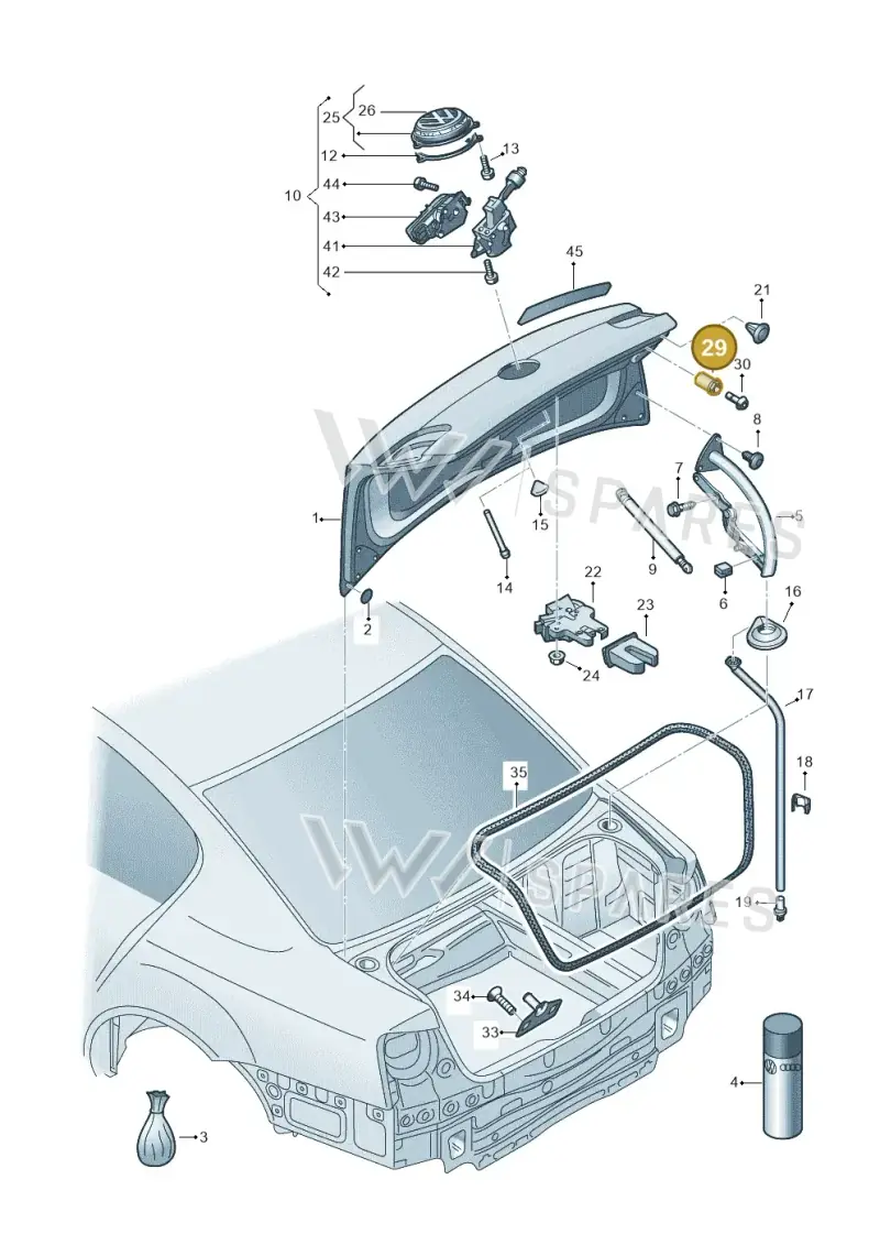 3C5827249 — Volkswagen Passat saloon (2010-2015) diagram 702827100, position 29