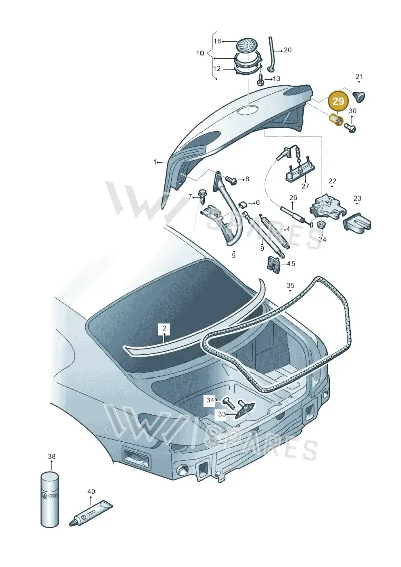 3C5827249 — Volkswagen Passat CC (2011-2016) diagram 737827100, position 29
