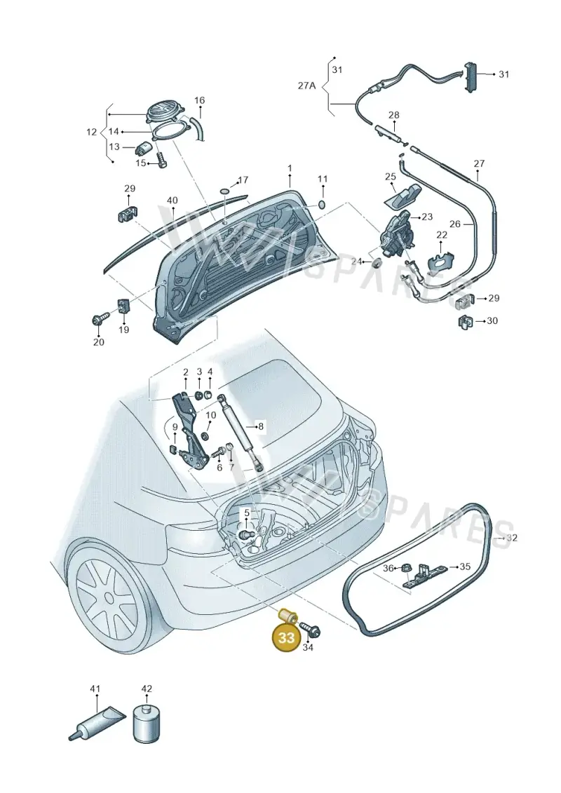 3C5827249 — Volkswagen Golf Cabriolet (2011-2016) diagram 718827000, position 33