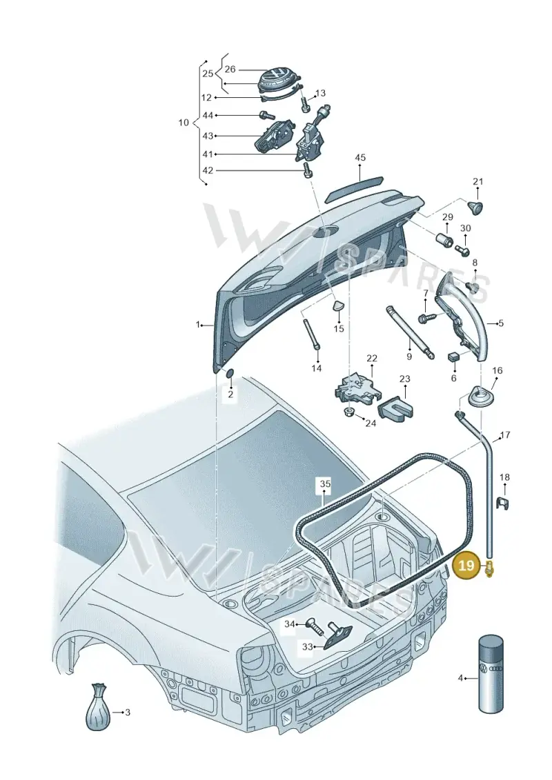 3C5827976A — Volkswagen Passat saloon (2010-2015) diagram 702827100, position 19