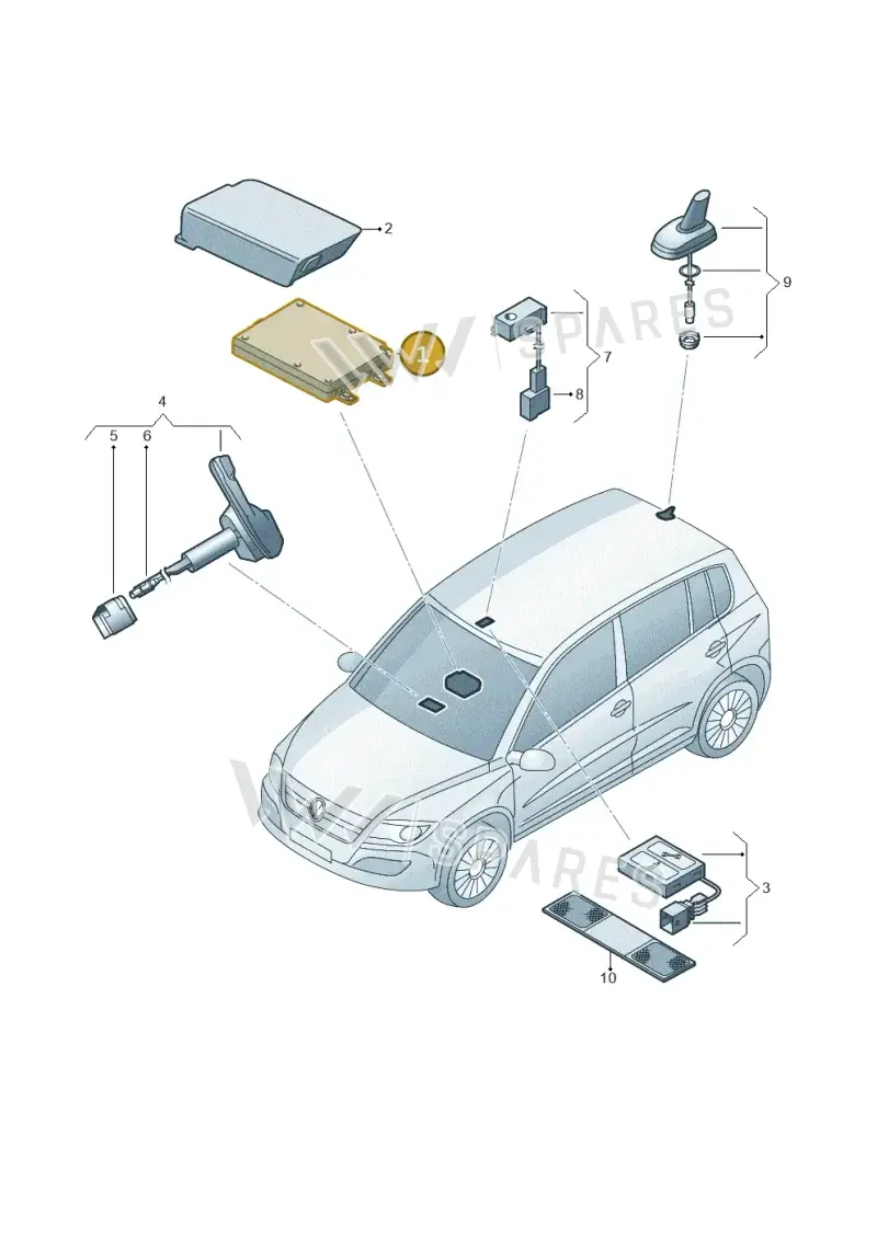 3C8035730B — Volkswagen Tiguan 4Motion (2011-2018) diagram 719035500, position 1