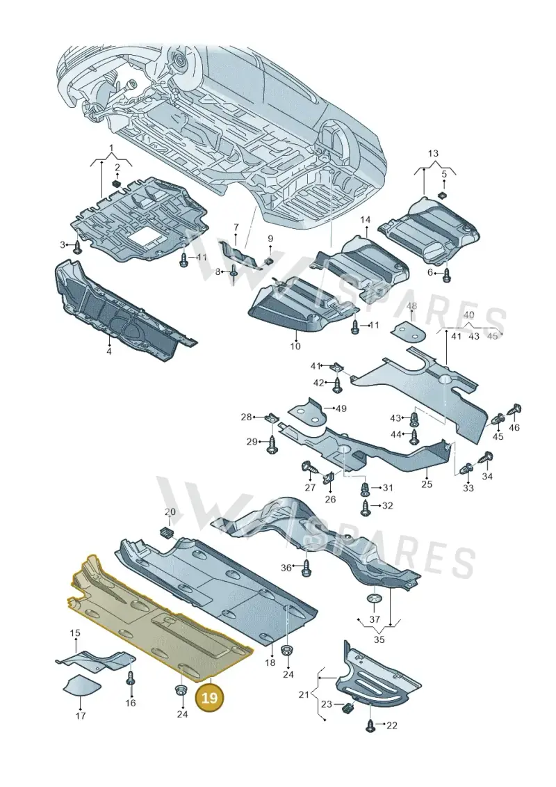 3C8825202B — Volkswagen Passat CC (2011-2016) diagram 645825100, position 19