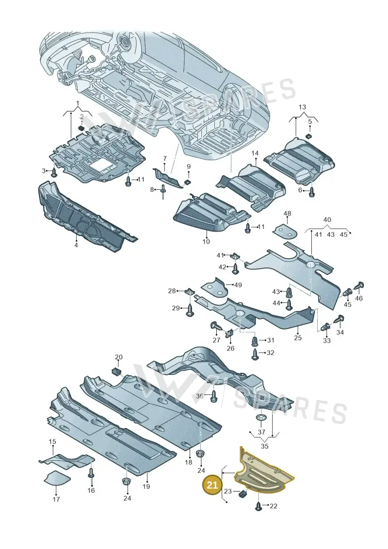 3C8825206 — Volkswagen Passat CC (2011-2016) diagram 645825100, position 21