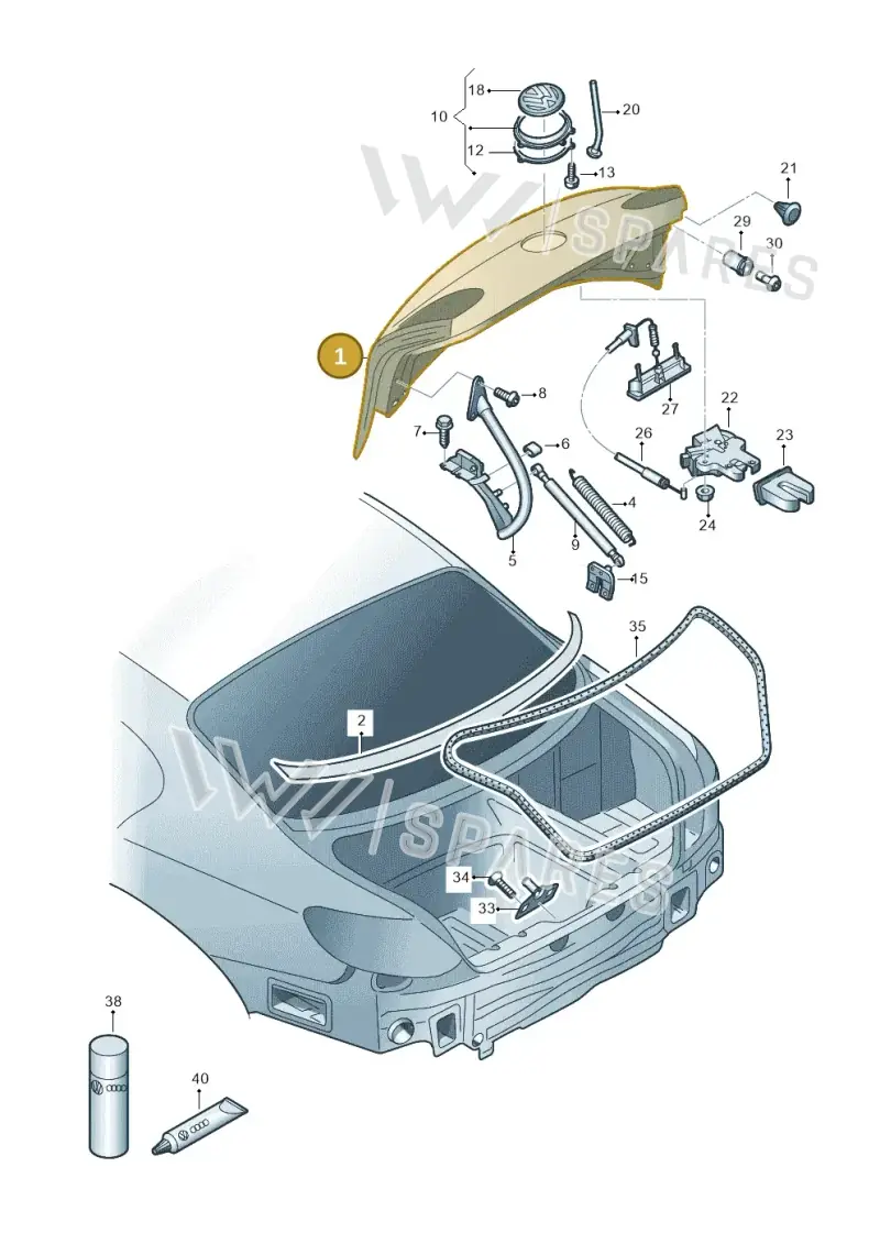 3C8827025D — Volkswagen Passat CC (2011-2016) diagram 737827100, position 1