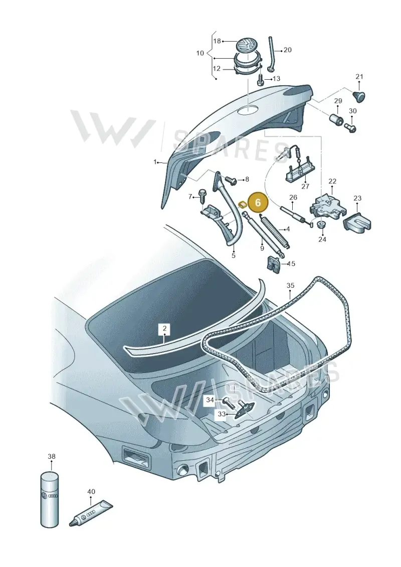 3C8827525 — Volkswagen Passat CC (2011-2016) diagram 737827100, position 6