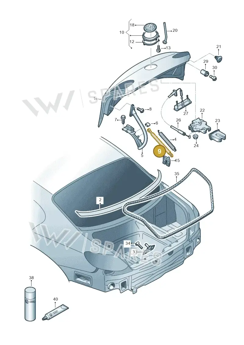 3C8827550 — Volkswagen Passat CC (2011-2016) diagram 737827100, position 9