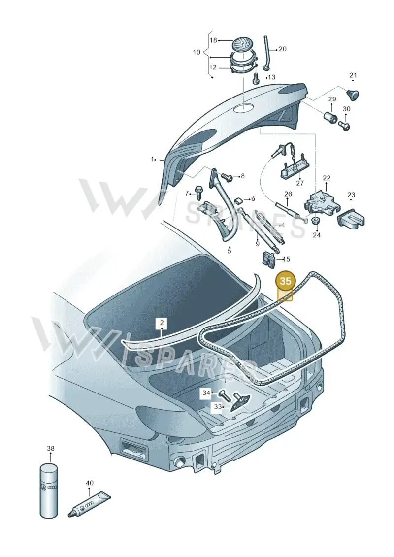 3C8827705B5AP — Volkswagen Passat CC (2011-2016) diagram 737827100, position 35