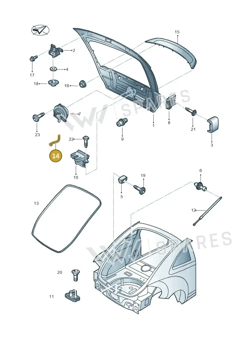 3C8827861A — Volkswagen New beetle (2011-2016) diagram 715827200, position 14