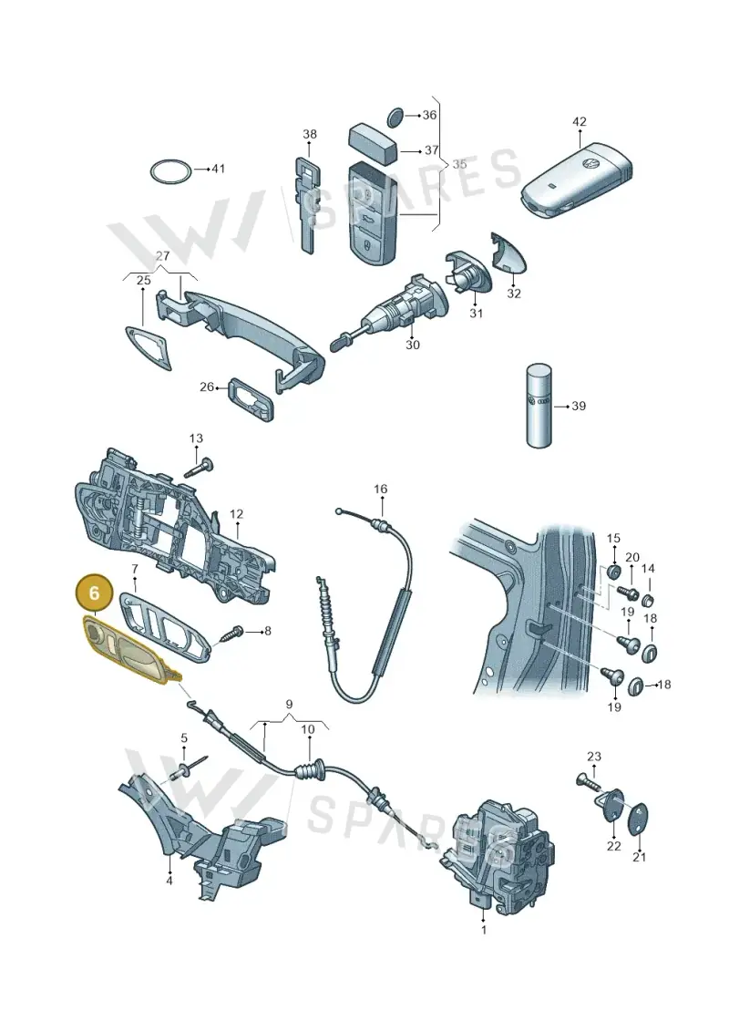 3C8837114FVAL — Volkswagen Passat CC (2011-2016) diagram 645837000, position 6