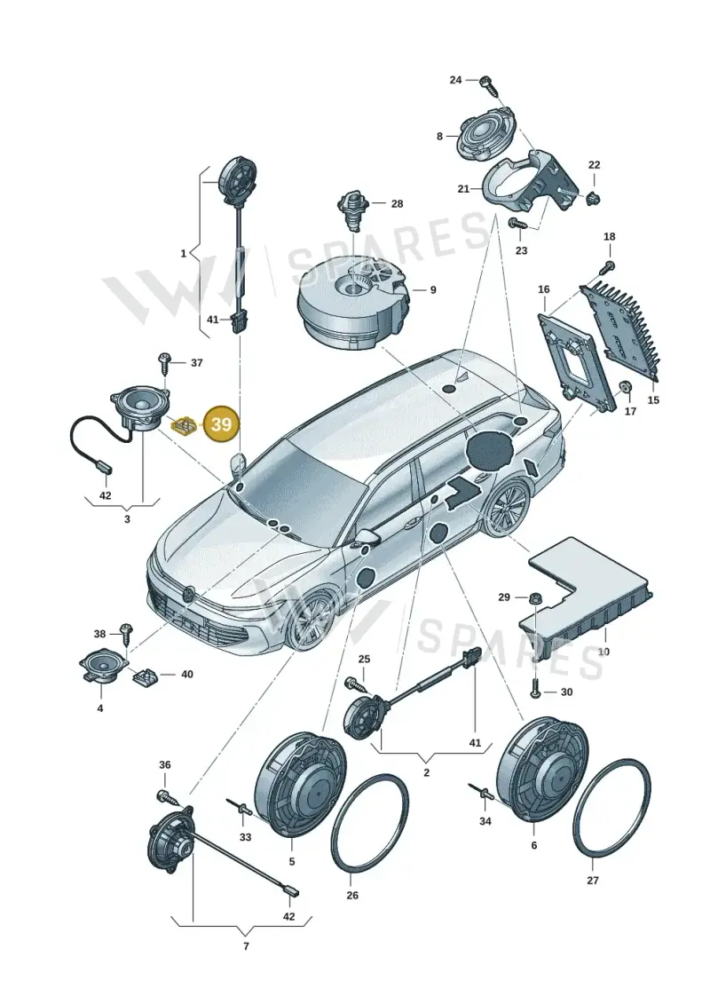 3C8867190 — Volkswagen Passat estate (2023-) diagram 3j0035350, position 39