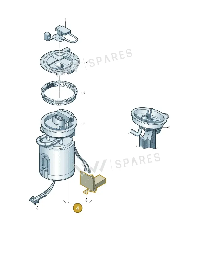 3C8919051D — Volkswagen Passat CC (2011-2016) diagram 460919300, position 4